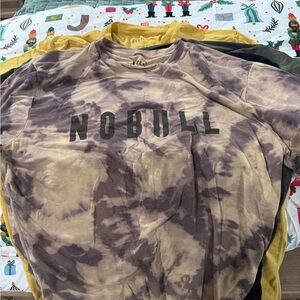 NOBULL Brown and Cream Tie-Dye Tee